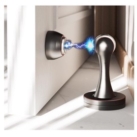 Solid Mental Magnetic Door Stop, Wall Mounted, Oil Rubbed Bronze