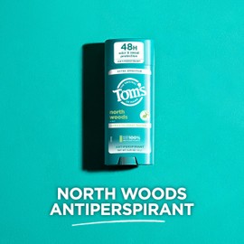 Tom’s of Maine North Woods Antiperspirant Deodorant for Men and Women, 48 HR Odor & Sweat Protection, Patchouli and Lavender Scent, 3.25 oz, 2-Pack