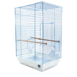 PENN-PLAX Cockatiel & Small Parrot Starter Kit with Birdcage, Cover, and Accessories – Perfect for Cockatiels, Conures, and Small Parrots – Square Dome – White