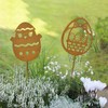 CHENBOOW Garden Stake, Pack of 10 Garden Stakes, Easter Rust,