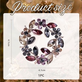 Yamobi Women's Crystal Brooch Elegant Brooch Pin for Women Coat Dress Clothing Handmade Badge Colourful Garland Rhinestone Brooches Rose Flowers Brooch, multicoloured