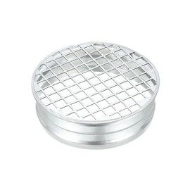 PATIKIL 5 Inch Duct End Cap with Steel Mesh, Metal Tee Cap Galvanized Steel Round Dry Vent Cover Ducting Sealing Tee Plug for HVAC Systems Indoor and Outdoor Use