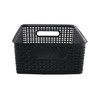 Advantus Plastic Weave Bins, Medium, Black, Pack of 2,40327