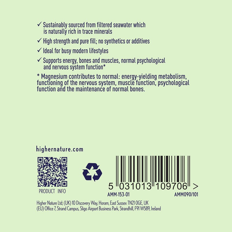 Higher Nature - Atlantic Marine Magnesium 300mg - Natural Source