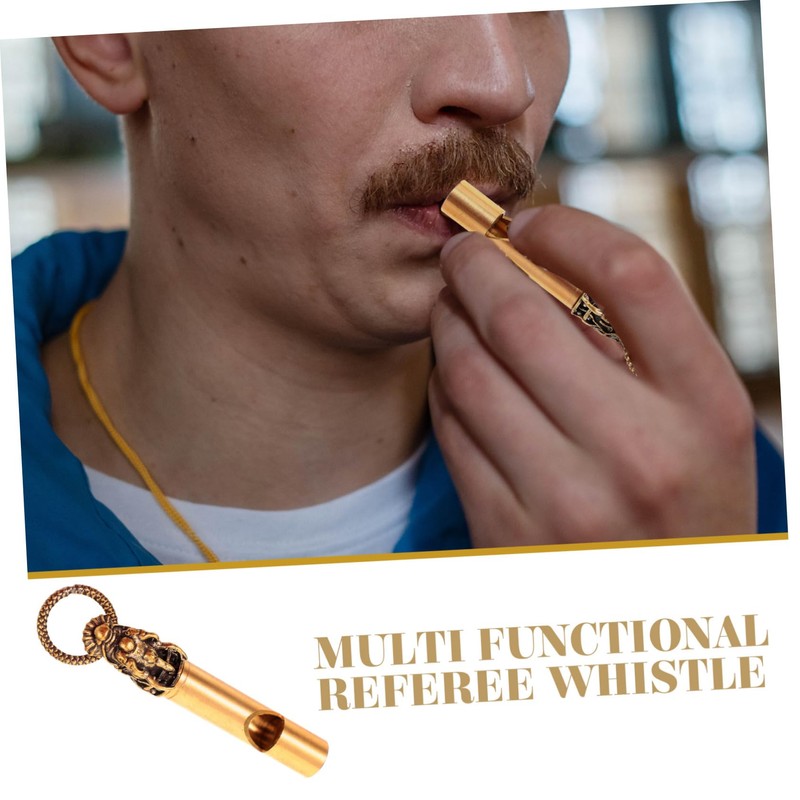 Mipcase Copper Dragon Whistle Keychain Decorative Whistle for Outdoor Survival
