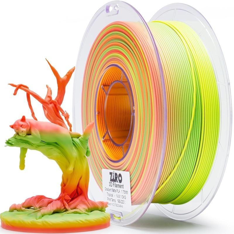 Ziro Rainbow/Gradient Matte PLA 3D Printer Filament 1.75mm:_(Matte) Purple Veil,