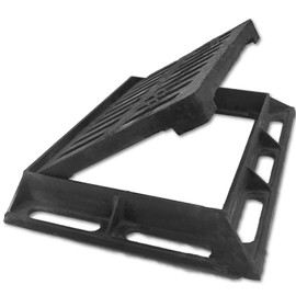 DuuMuut Cast Iron Drain Grate and Frame 12x8 in, B-Class 28100 lbs Heavy-Duty Driveway Channel Cover, Outdoor Trench Drainage Grate with Base, Rectangle Metal Sewer Cover for Garage (IL11.8 x IW7.9)