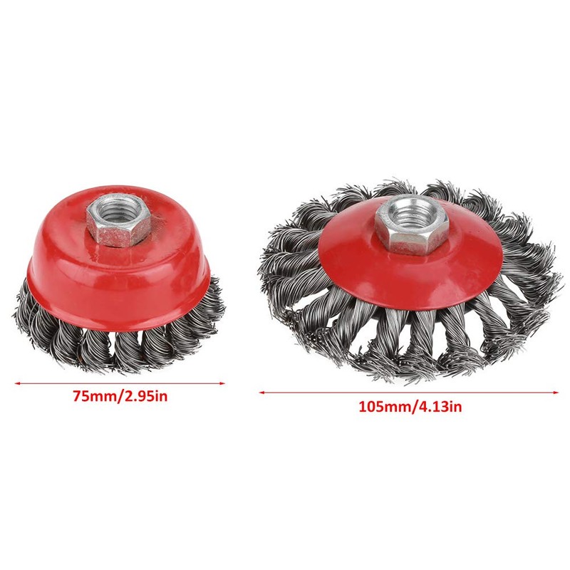 Wire Brush for Angle Grinder, 4Pcs Rotary Twist Knot Wire