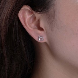 Inateannal Cute Cat Earrings Silver Cat Stud Earrings Cat Cubic Zirconia Earrings Small Kitty Cat Earrings Minimalist Cute Animal Earrings Jewelry for Women Girls