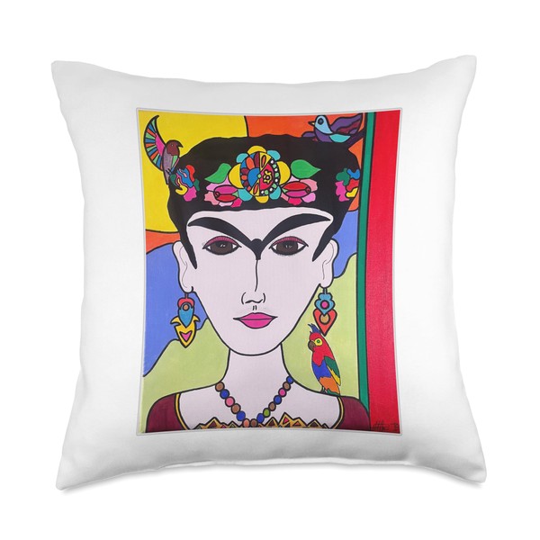 Ella Latin Vibrant Cultural Expression Pop Art Throw Pillow