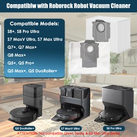 12 Pack Dust bags Compatible with Roborock Q5+, Q5 Max+ Plus, Q5 DuoRoller+, Q5 Pro+, Q7+, Q7 Max+, Q8 Max+, S8+, S8 Pro Ultra, S7 MaxV/Max Ultra Robot Vacuum Cleaner, 3L Large Capacity Bag