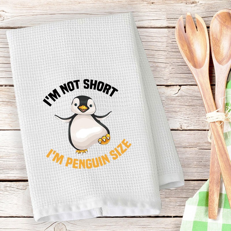 PLITI Penguin Kitchen Towel Penguin Lover Gift I'm Not Short