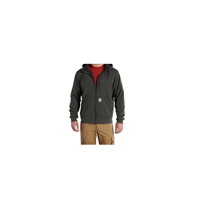 Carhartt Men's Wind Fighter Relaxed Fit Midweight Full-Zip Sweatshirt, Peat