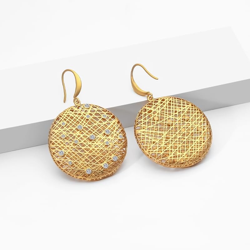 18K gold earringsfor women, suitable for women, light weight, thick