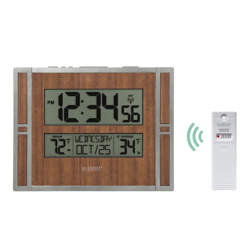 La Crosse Technology BBB86088 Atomic Digital Wall Clock with Indoor