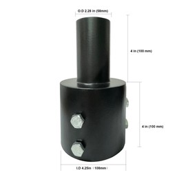 Tenon Slip Fitter Light Pole Adapter for 4 inch Round Pole, 2 3/8" Round Tenon Adapter for Mounting Bracket for Outdoor Shoebox Lighting Street Light Parking Lot Light