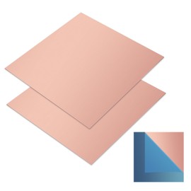 WINFOX 2 Pack 99.9% Pure Copper Sheet Metal Plates, 100mm x 100mm x 1mm, Processable Copper Sheets for DIY Projects, Craft, Electrical Work, Jewelry Making, Maintenance & Production