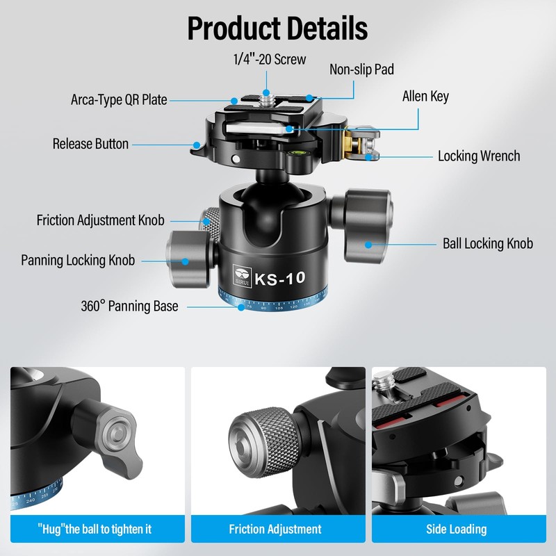 SIRUI Ball Head for Tripod, 29mm Low Profile Ball Head