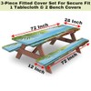 VYNTHORIN Picnic Table Cover with Bench Covers Tropical Fresh Summer