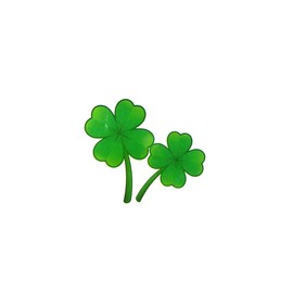 Oottati 2 Sheets Waterproof Small Cute Fake Hand Neck Temporary Tattoos Stickers Green Four Leaf Clover Lucky