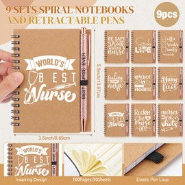Gilprop 27 Pcs Bulk Hospital Week Gift for Women Thank You School Week Nurse Gifts Include 16oz Glass Cup A6 Nursing Notebook Glitter Pen for Graduation RN Assistant(Nurse in Progress)