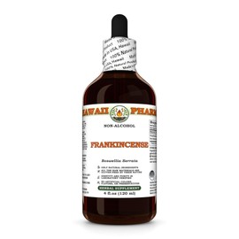 Frankincense (Boswellia Serrata) Dry Resin Glycerite, Made in Hawaii, All Natural, Vegan, Lab Tested Alcohol-Free Liquid Extract - 4 fl.oz