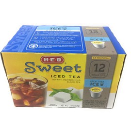 H-E-B Sweet Iced Tea 12 single cups. 2.0 compatible. Sweet refreshing Black Tea