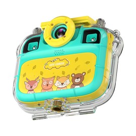 Contixo Waterproof Kids Camera - Camera for Kids, 1080P Video Underwater Camera with Silicone Cover & Puzzle Games, IP68, 2.4" Selfie Toddler Camera Toys for 3-12 Years Old Girls Boys Gifts, Green