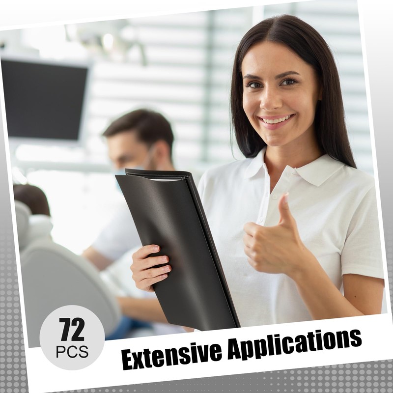 72 Pcs Report Covers with 3 Prong Fasteners Clear Front