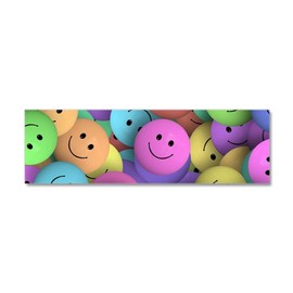 Truly Teague 36 x 11 Wall Vinyl Sticker Lots of Pastel Smiley Faces