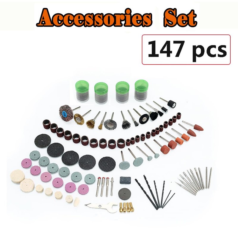 147 Pcs Rotary Accessories Kit, Rotary Electric Grinder Tool Accessories,