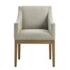Modway Alton Upholstered Dining Chair with Arms in Linen Natural