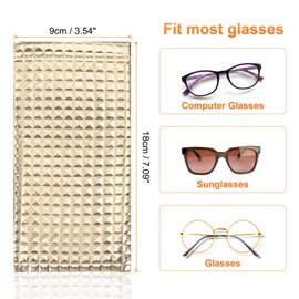 HARFINGTON 2pcs Sunglass Case Soft PVC Sunglass Pouch Squeeze Top Portable Eyeglass Case Travel Glasses Bag for Women Men, Black Gold