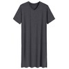 Latuza Men's Viscose Nightshirt Short Sleeves Sleep Shirt 3XL Darkgray