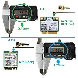 MHF4 Adaptador de red WLAN PC Antena WiFi para intel 7260 8260 8265 9265 9260 9560 AX200 AX121 Antena WiFi M.2 Wi-Fi Tarjeta WLAN inalámbrica M2 Zero