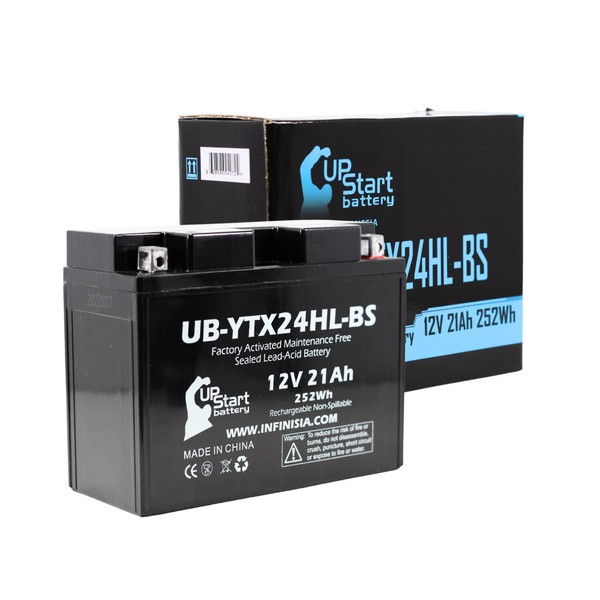 UB-YTX24HL-BS Battery Replacement for 1989 Polaris Wide Track 500 CC