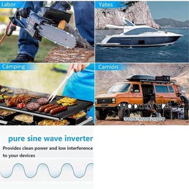 TYHJWLKJ 3500W 5000W Pure Sine Wave Power Inverter 12V 72V DC to 110V AC Voltage Converter with LCD Display, for Home/RV/Truck/Car/Camping/Solar (5000W,12V)