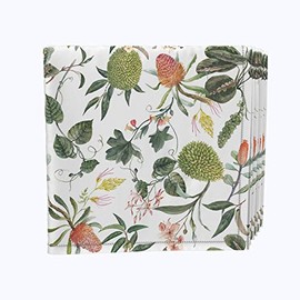 Fabric Textile Products, Machine Washable, 100% Milliken Polyester, Tablecloths, Table Runners, Napkins, & Outdoor Tablecloths, Tropical Flowers & Leaves (Napkin Set of 12)