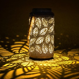 Solar Lanterns Outdoor Hanging Leaf Design, Waterproof LED Garden Light Stylish Outdoor,Gift for Mom Grandpa Women,Decor for Patio, Yard, Pathway & Landscape,4.9*4.9*9.8in