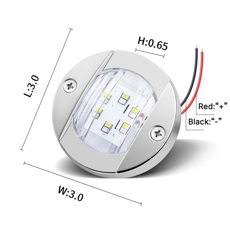6 Pcs Marine Boat LED Cabin Deck Courtesy Light Stern