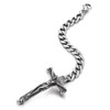 COOLSTEELANDBEYOND Mens Steel Vintage Jesus Christ Crucifix Horizontal Sideway Lateral