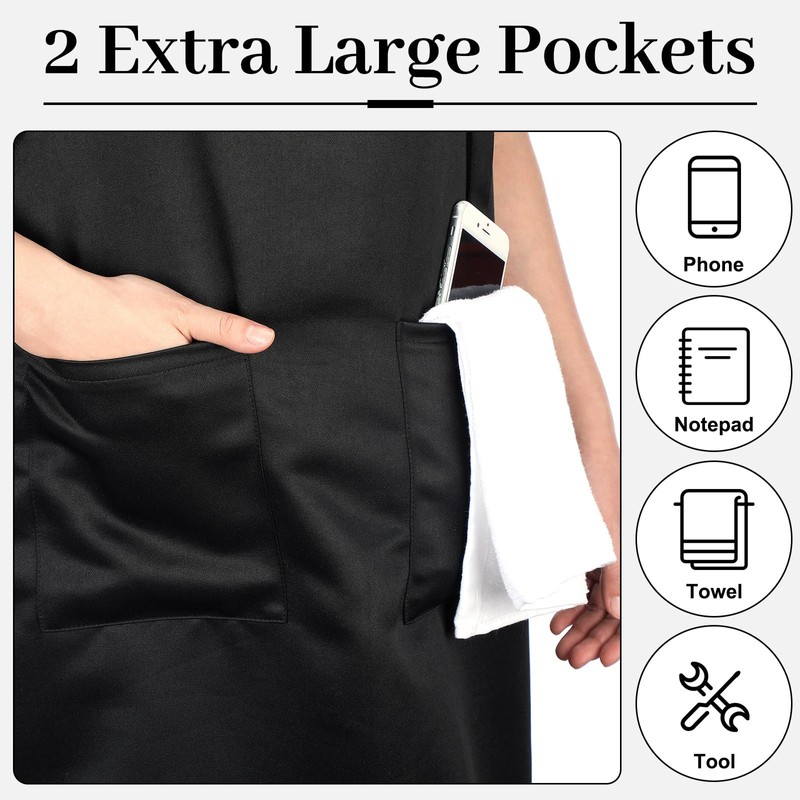 Cozypower 4 Pcs Plus Size Apron for Big and Tall