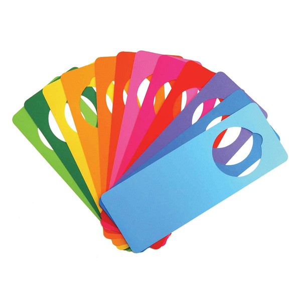 Hygloss Products - 77748 Bright Tag Door Hangers - DIY Door Tag - Fun Activity - Great for Arts & Crafts - Bright Assorted Colors - Approx. 4” x 11” - 48 Pack