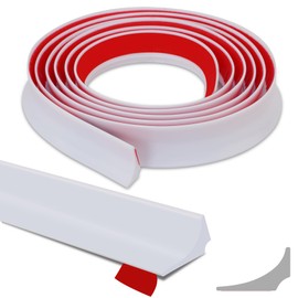 Lunghaa Shower Water Dam Barrier Blocker, Flexible Peel and Stick Splash Guard for Countertop Sink Cooktop Edge, Waterproof Caulk Seal Strip for Bathroom and Kitchen (White, 39IN)