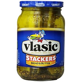 Vlasic Stackers Bread & Butter Pickles 16oz Glass Jar (Pack of 3)