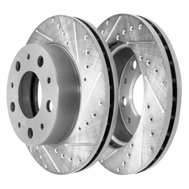 Detroit Axle - Front Brake Rotors for Ram ProMaster 2500 3500 1500, Ducato Peugeot Manager Drilled and Slotted Disc Brake Rotors Replacement : 11.81" inch Rotor