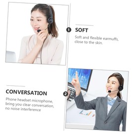 Gatuida 2pcs Microphone Gaming Headset Deep Bass Wired for Online Classes Office Calls and Gaming Comfortable Over-Ear Design Volume Control