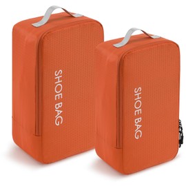 Asnews Pack of 2 Shoe Bags Travel Waterproof Shoe Bag Travel Holiday Shoe Bag, orange, shoe bag