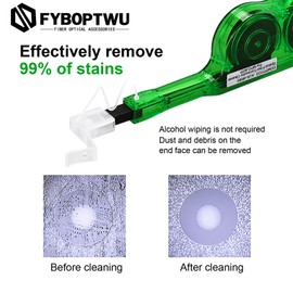 fyboptwu - 2 Packs Fiber Optic Cleaner Pen for MTP MPO Connector Fiber Optic Cleaning Tool Cleaner, up to 600 Cleans, Green