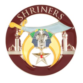 Leafence Premium Freemason Mason Car Emblem Badge Stunning Masonic Symbol with Compass Design for Luxury Vehicle Decoration (1, Shriners Emblem)